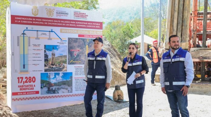 Supervisa Evelyn Salgado construcción de pozo profundo para ampliar abasto de agua en Chilpancingo