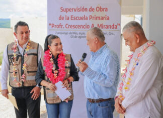 Evelyn Salgado supervisa construcción de una nueva escuela primaria en Zumpango del Río con casi 20 mdp de inversión